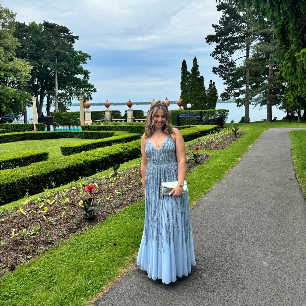 Macduggal blue embellished gown - worn once!